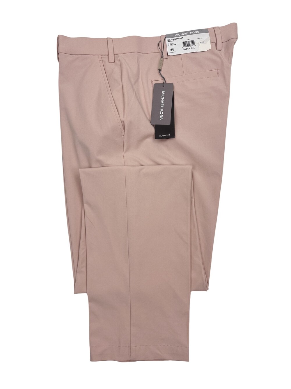 Michael Kors Performance Pants Mens 36x34 Pink Bedford Classic Fit Stretch